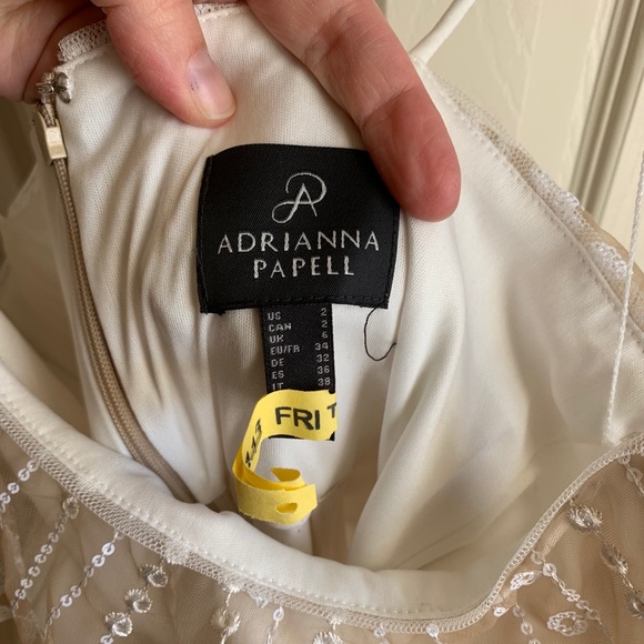Adrianna Papell Arden Dress, Almond/Ivory, Sz 2 - Picture 4 of 4